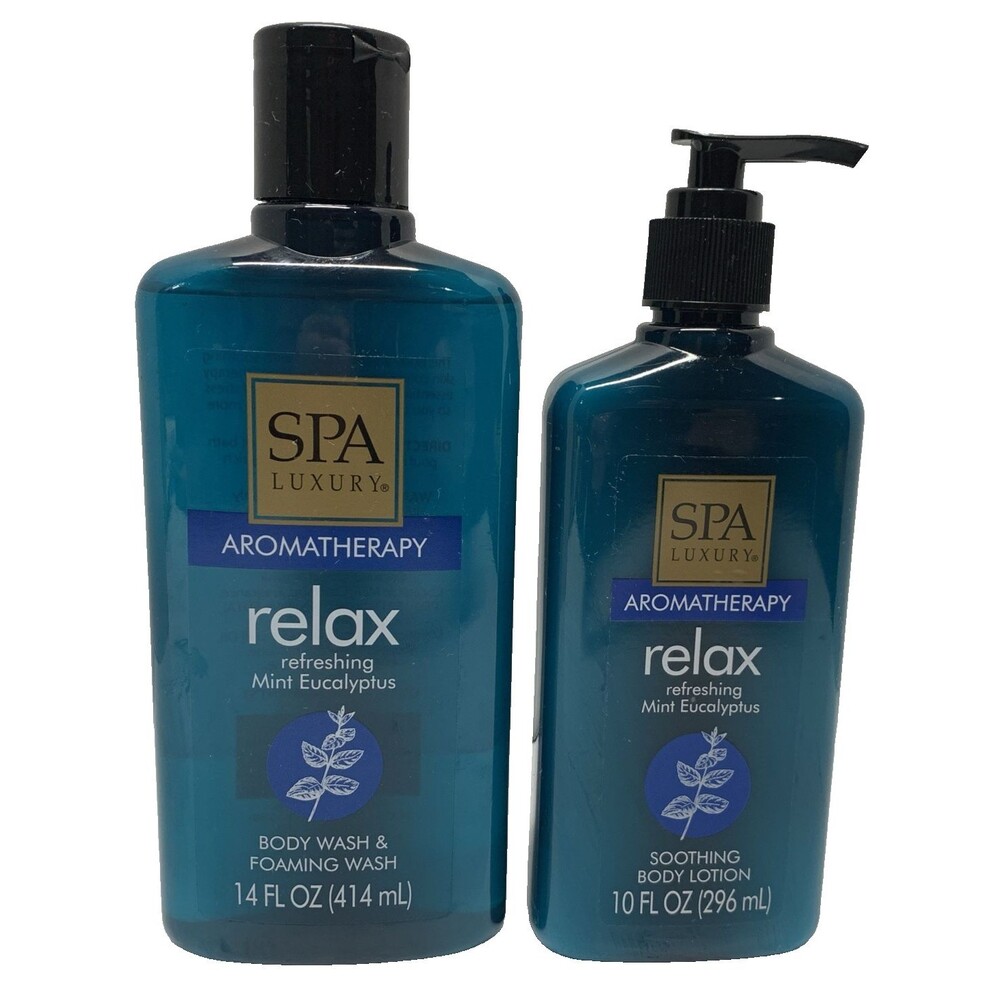 Spa Luxury Aromatherapy Relax Refreshing Mint/Eucalyptus Body Wash & Lotion